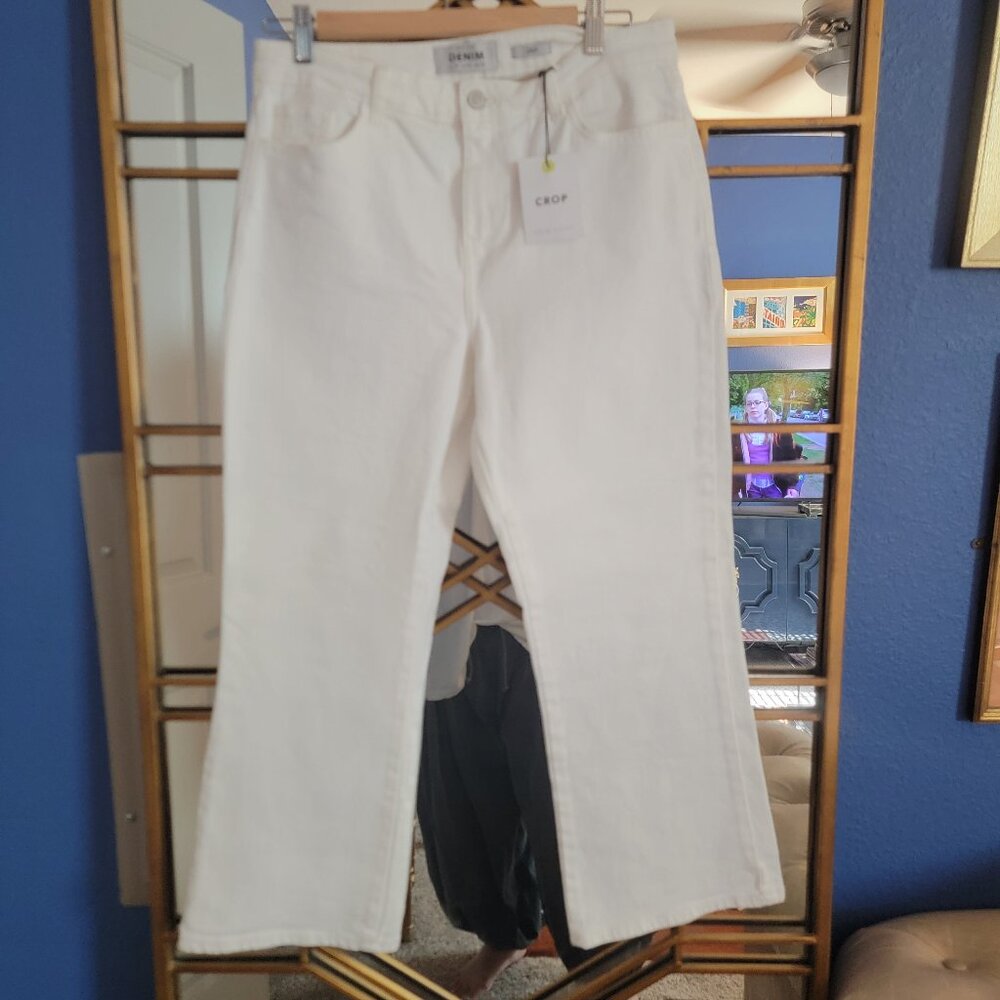 NWT New Look Crop Kick Flare White Jeans